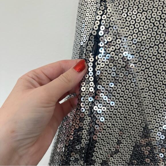 Mango Silver Sequin Mini Dress - Picture 11 of 15
